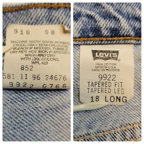 Levi's 9922 Vintage 90's Orange Tab Women's Plus Size 18 Long Flawed - Picture 12 of 15